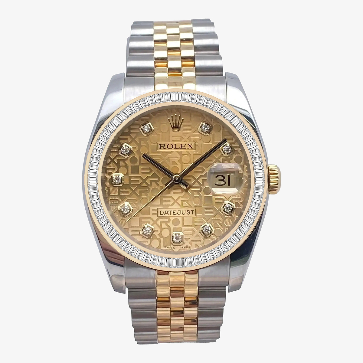 3 ctw Baguette Lab Grown Diamond  Rolex Watch