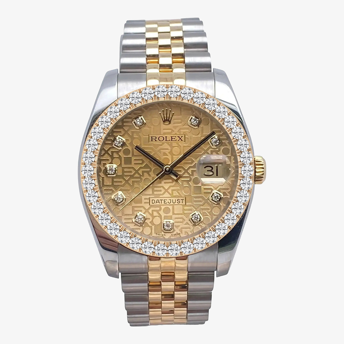 3 ctw Round Lab Grown Diamond  Rolex Watch