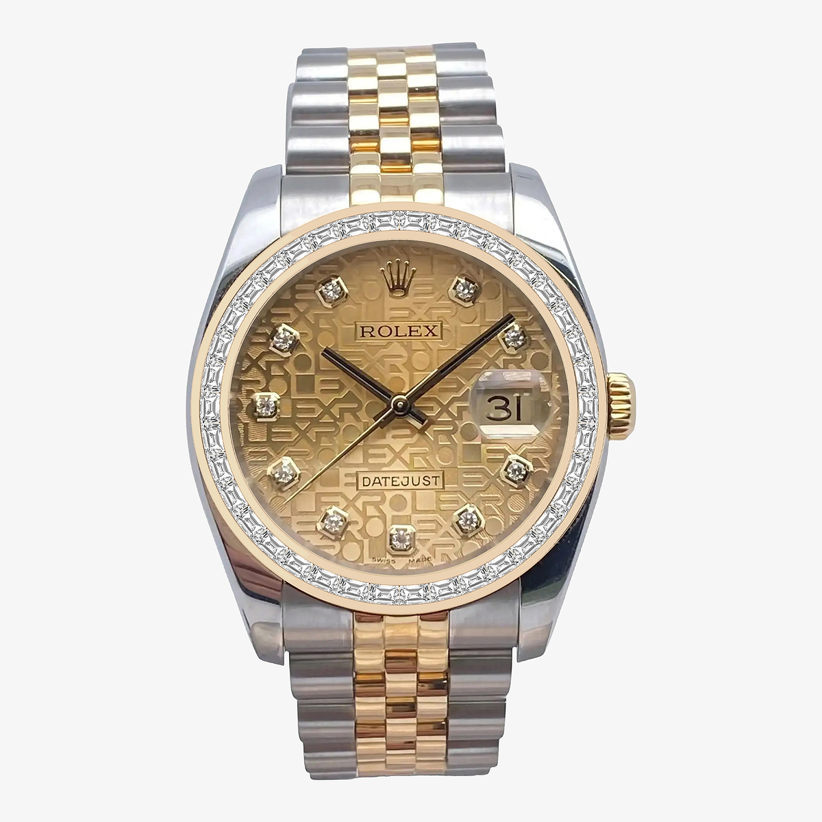 2 2/3 ctw Trapezoid Lab Grown Diamond  Rolex Watch