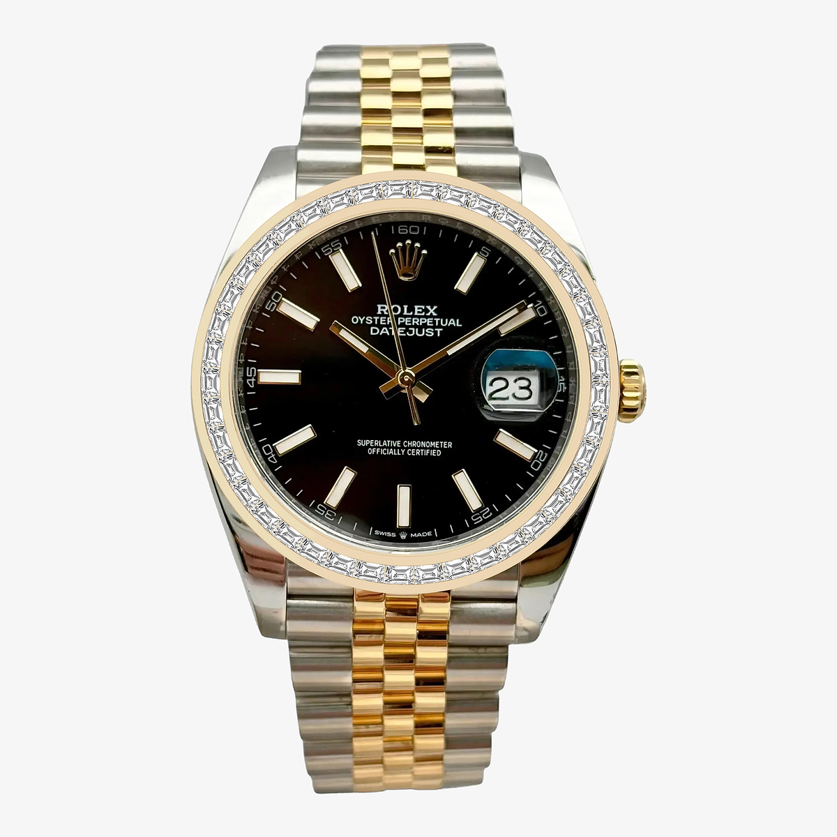 2 7/8 ctw Trapezoid Lab Grown Diamond  Rolex Watch