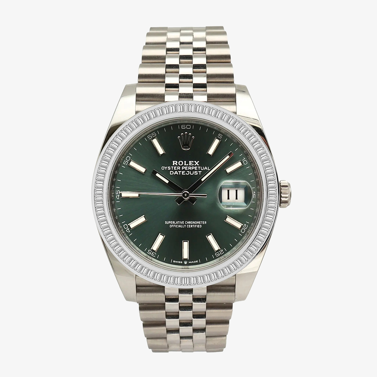 2 1/3 ctw Baguette Lab Grown Diamond  Rolex Watch
