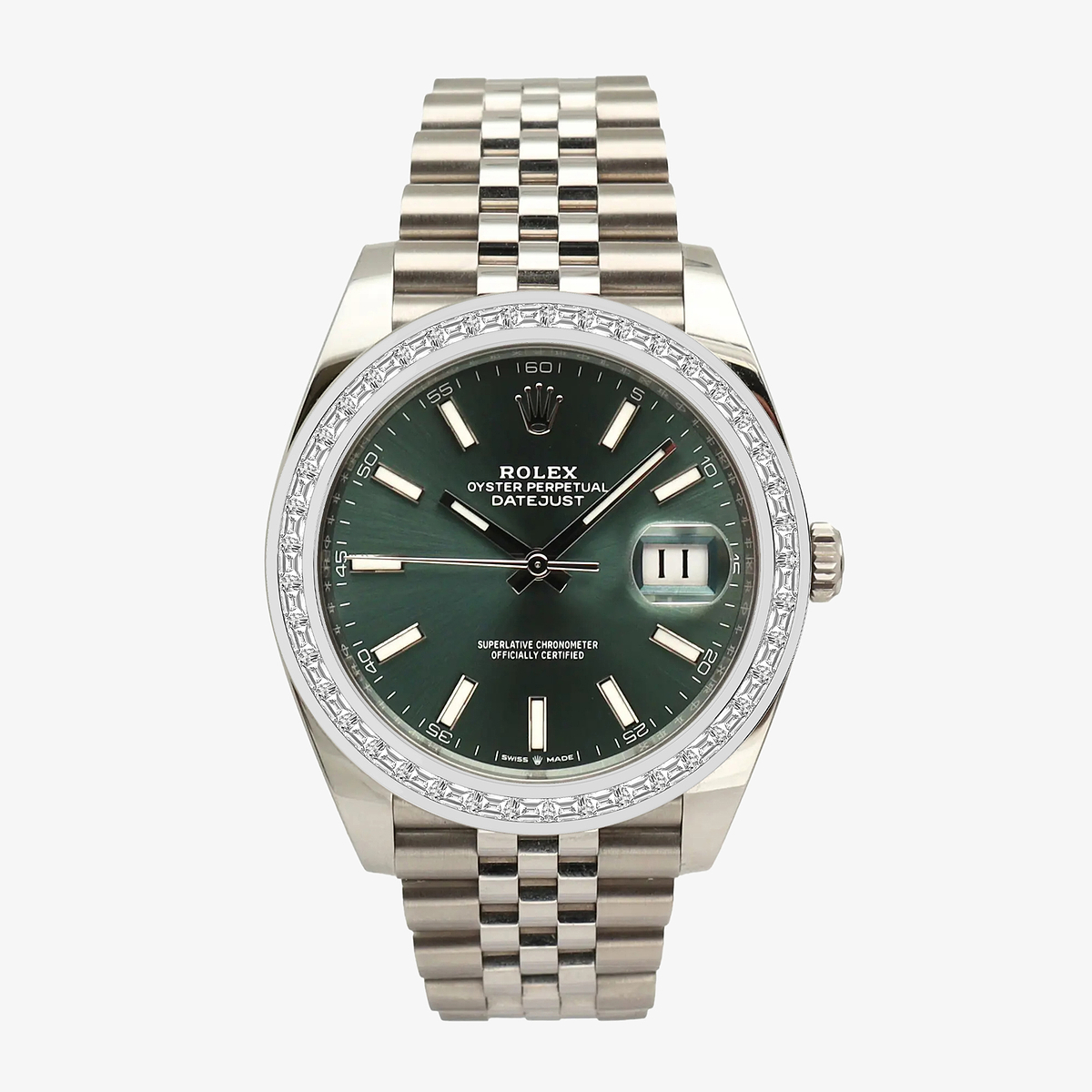 2 7/8 ctw Trapezoid Lab Grown Diamond  Rolex Watch
