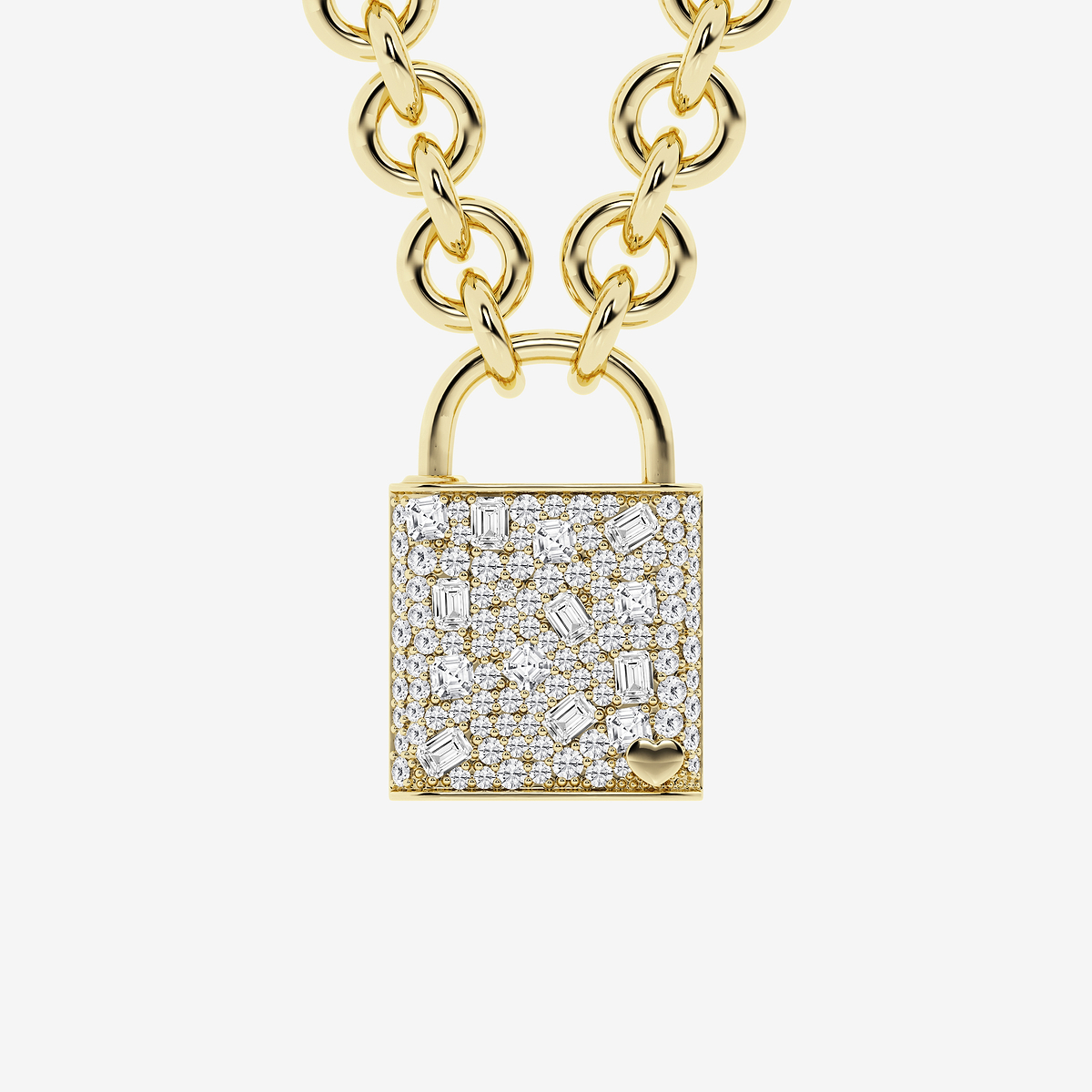 2 3/4 ctw Emerald and Asscher Lab Grown Diamond Scatter Lock Pendant