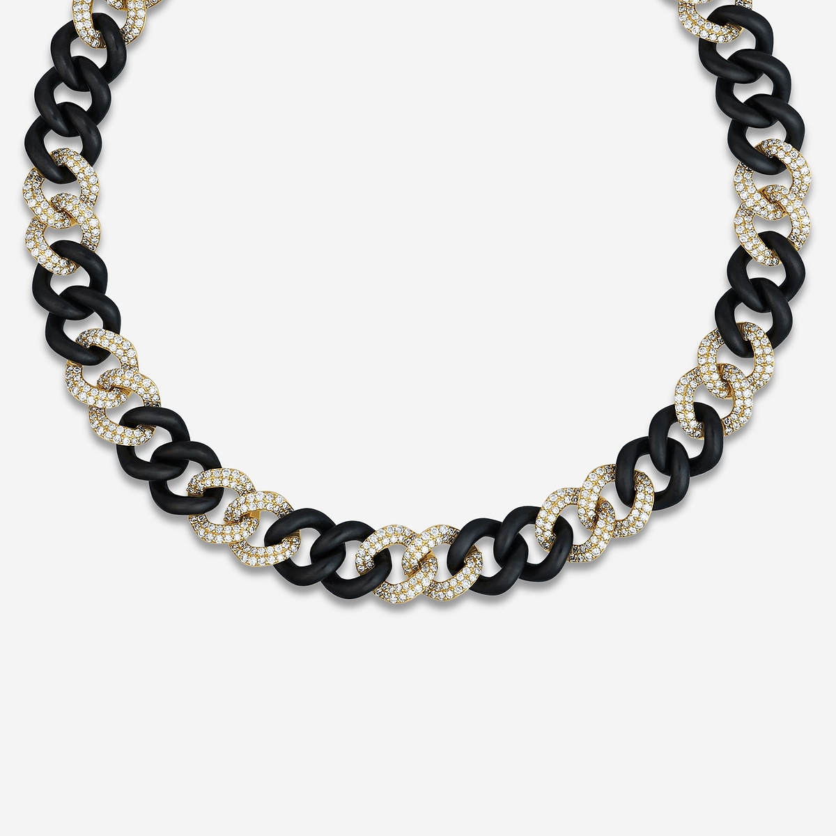 14 ctw Round Lab Grown Diamond Gold & Ceramic Link Necklace