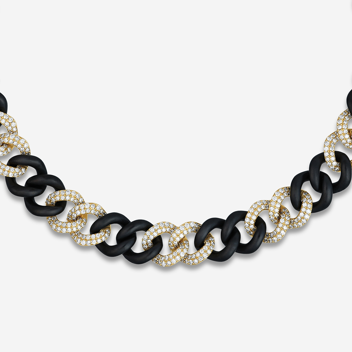 Additional Image 1 for  14 ctw Round Lab Grown Diamond Gold & Ceramic Link Necklace
