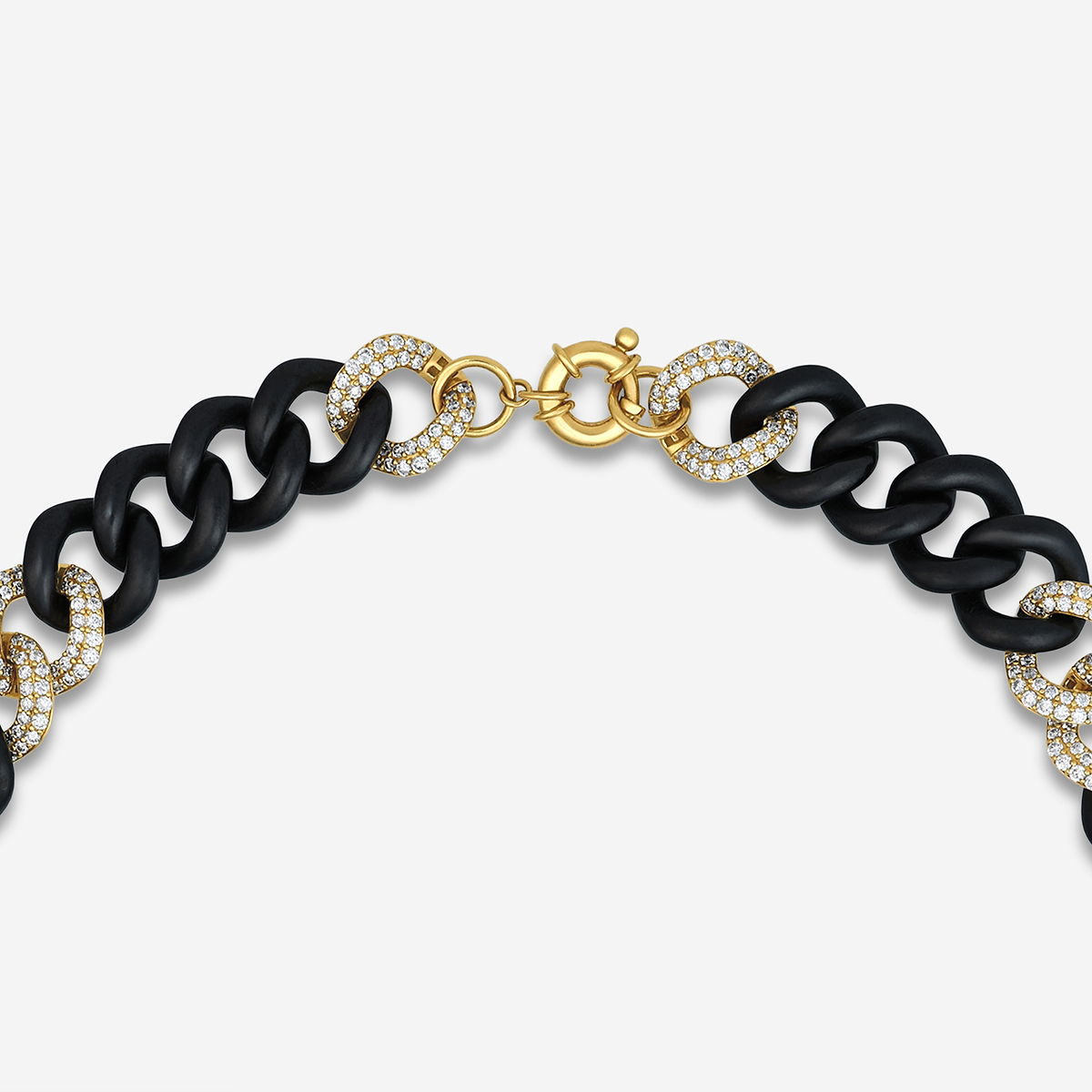 Additional Image 3 for  14 ctw Round Lab Grown Diamond Gold & Ceramic Link Necklace