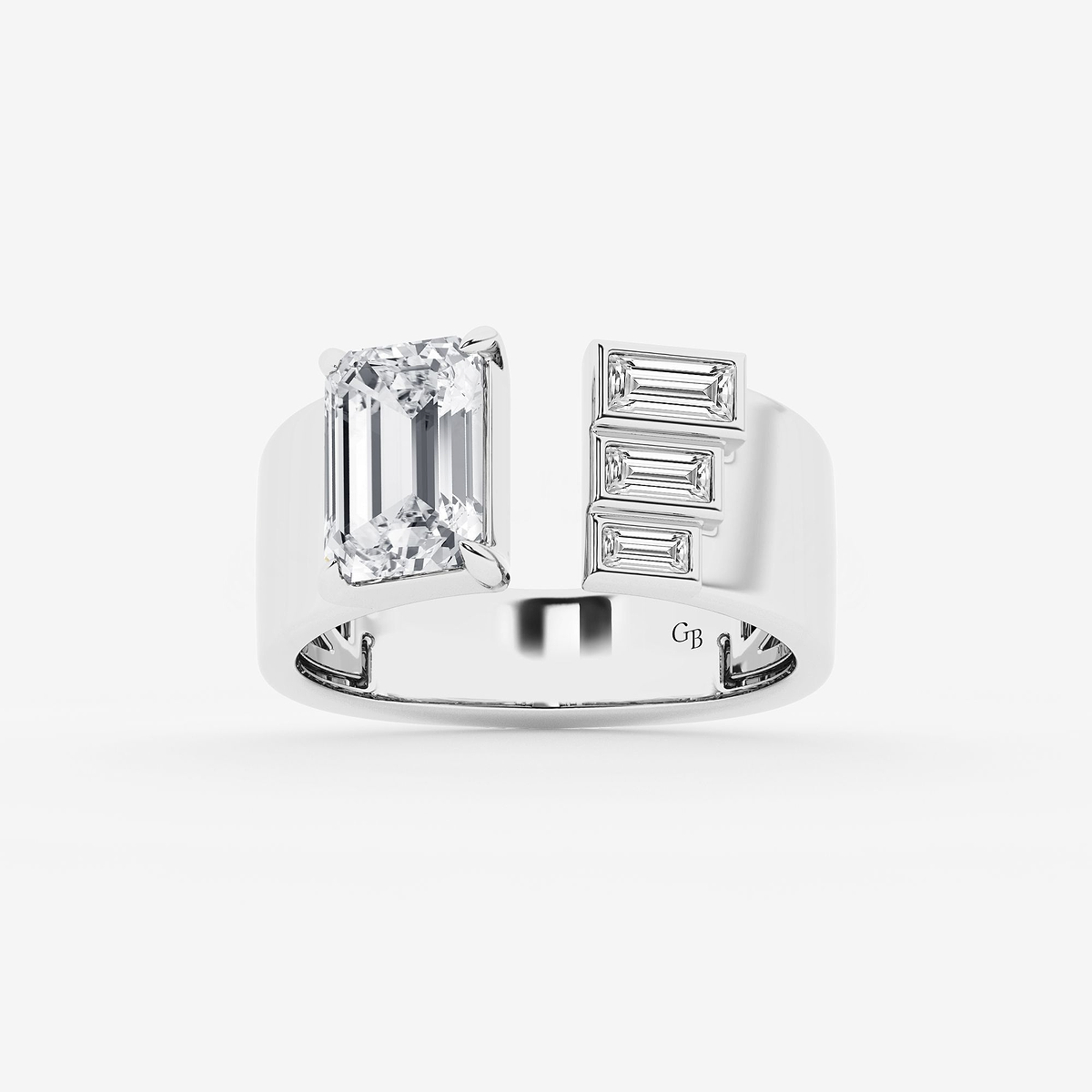 2 1/4 ctw Emerald & Baguette Lab Grown Diamond Cigar Band