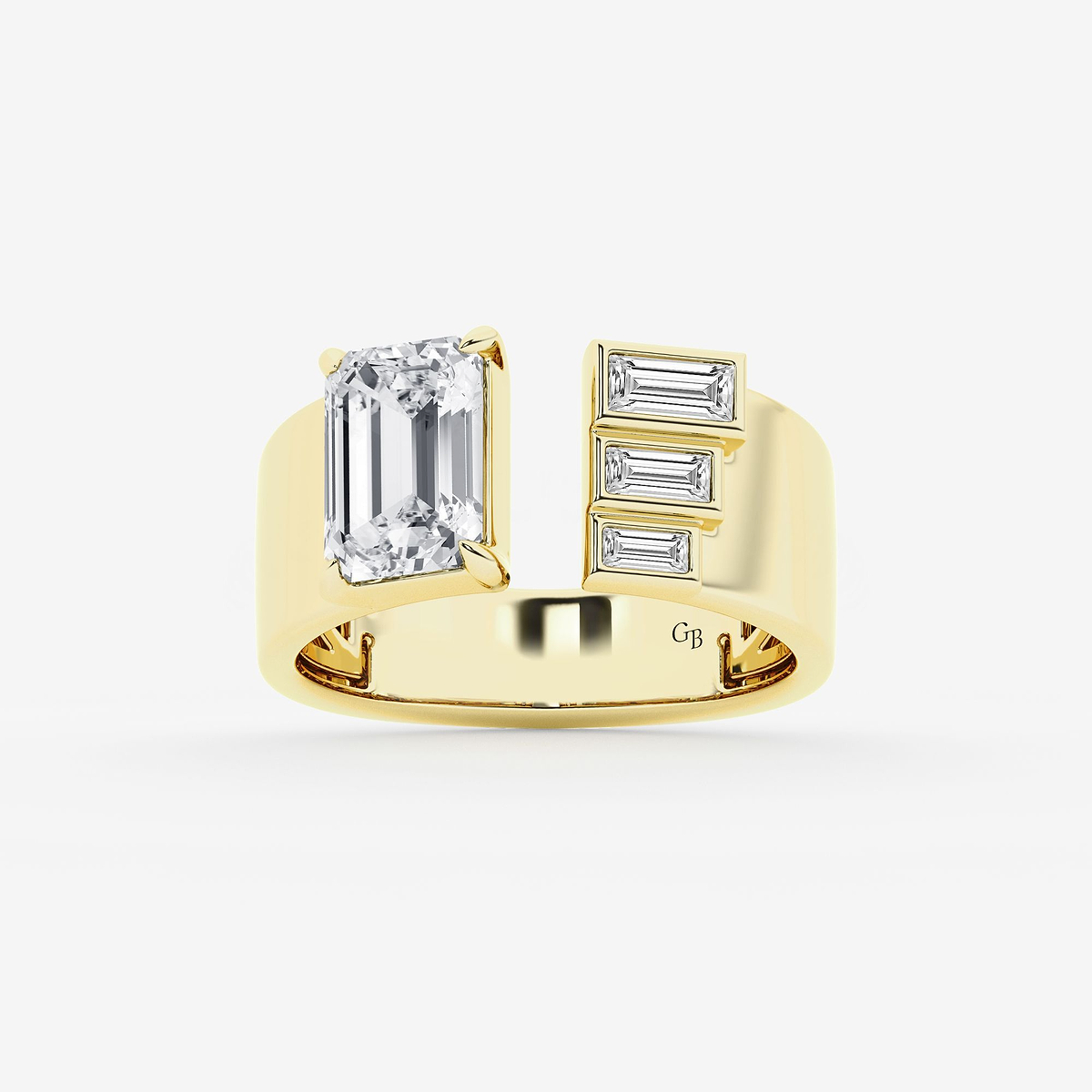 2 1/4 ctw Emerald & Baguette Lab Grown Diamond Cigar Band