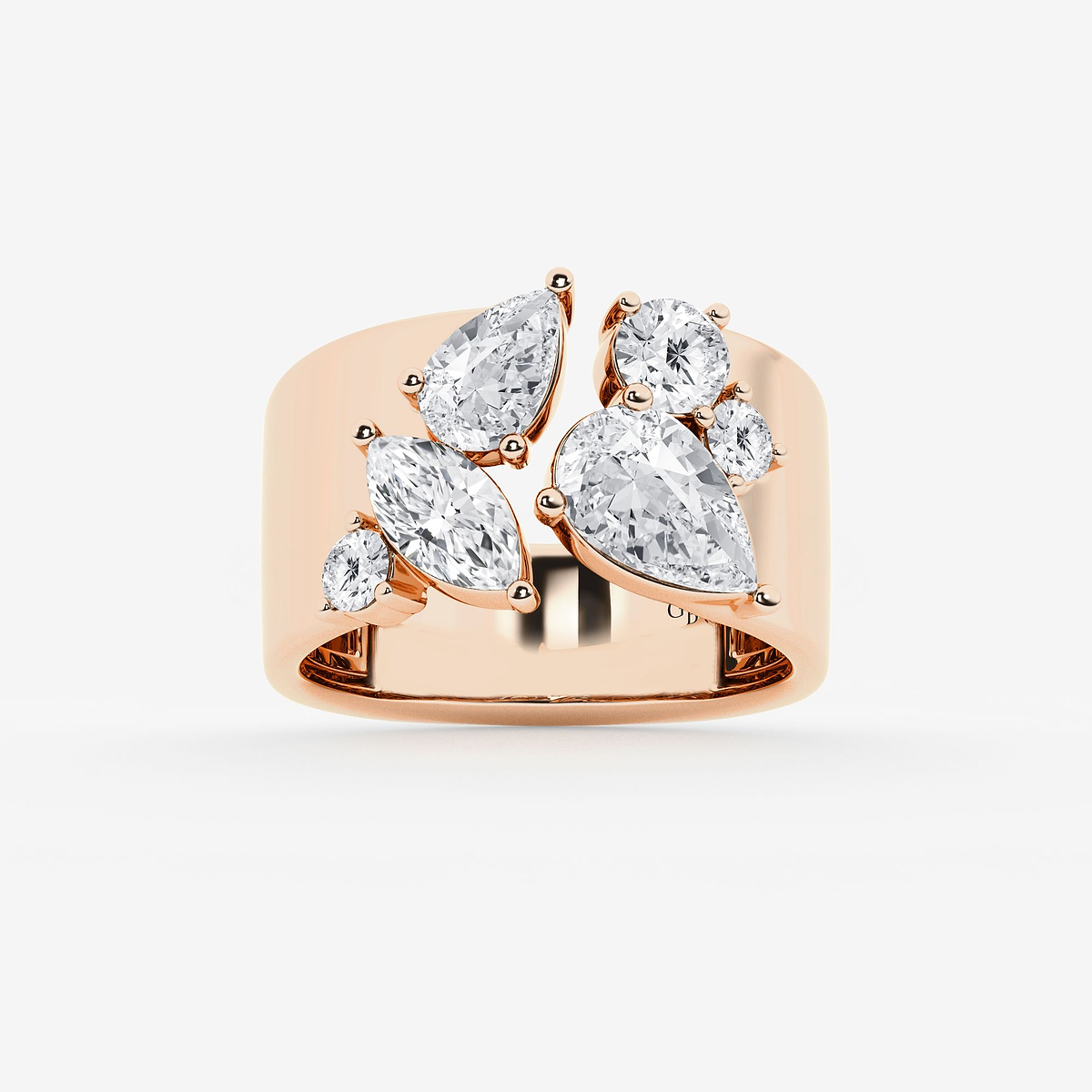 2 1/2 ctw Multi-Shape Lab Grown Diamond Open Cigar Band