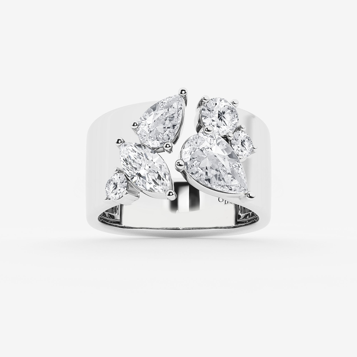 2 1/2 ctw Multi-Shape Lab Grown Diamond Open Cigar Band