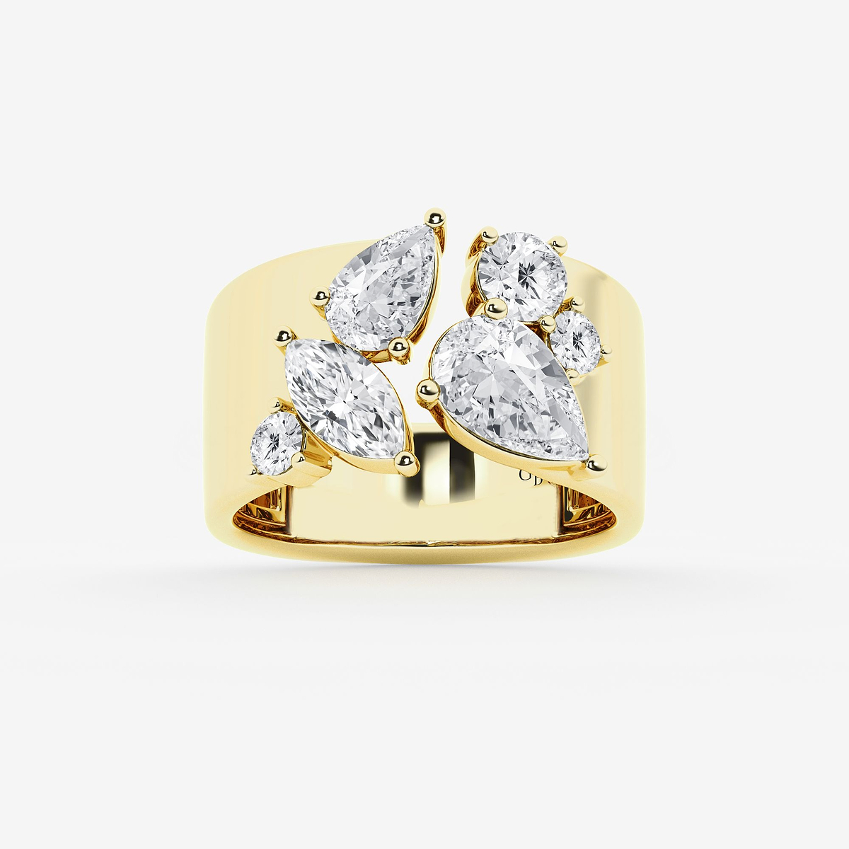 2 1/2 ctw Multi-Shape Lab Grown Diamond Open Cigar Band