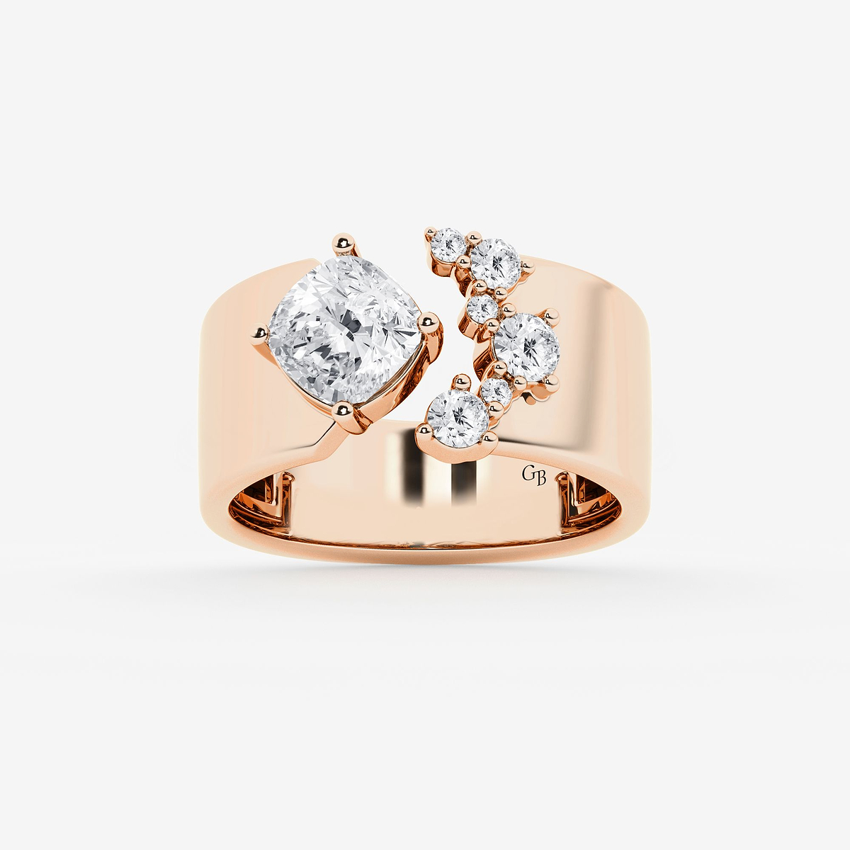 1 1/2 ctw Cushion & Round Lab Grown Diamond Cigar Band