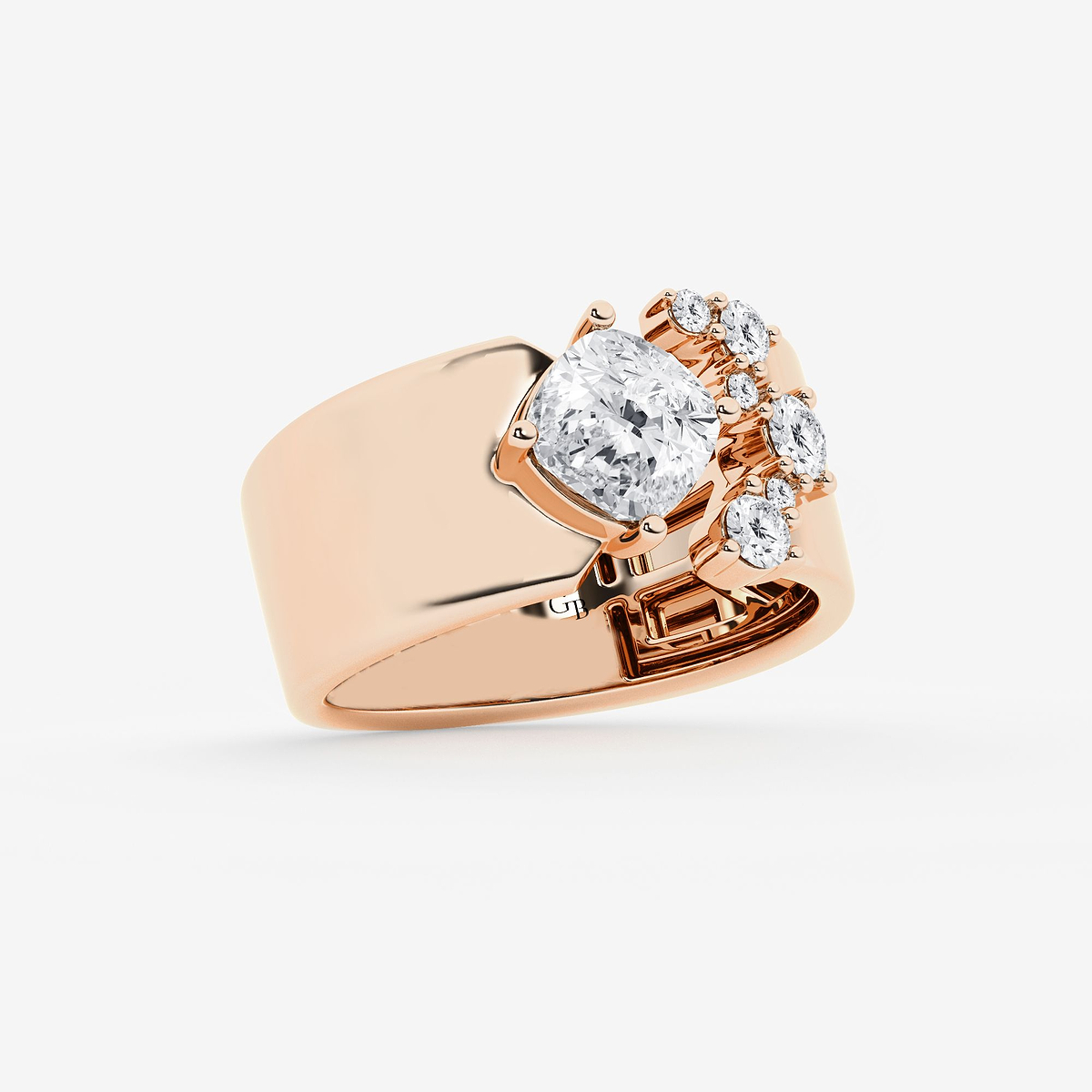 Additional Image 1 for  1 1/2 ctw Cushion & Round Lab Grown Diamond Cigar Band