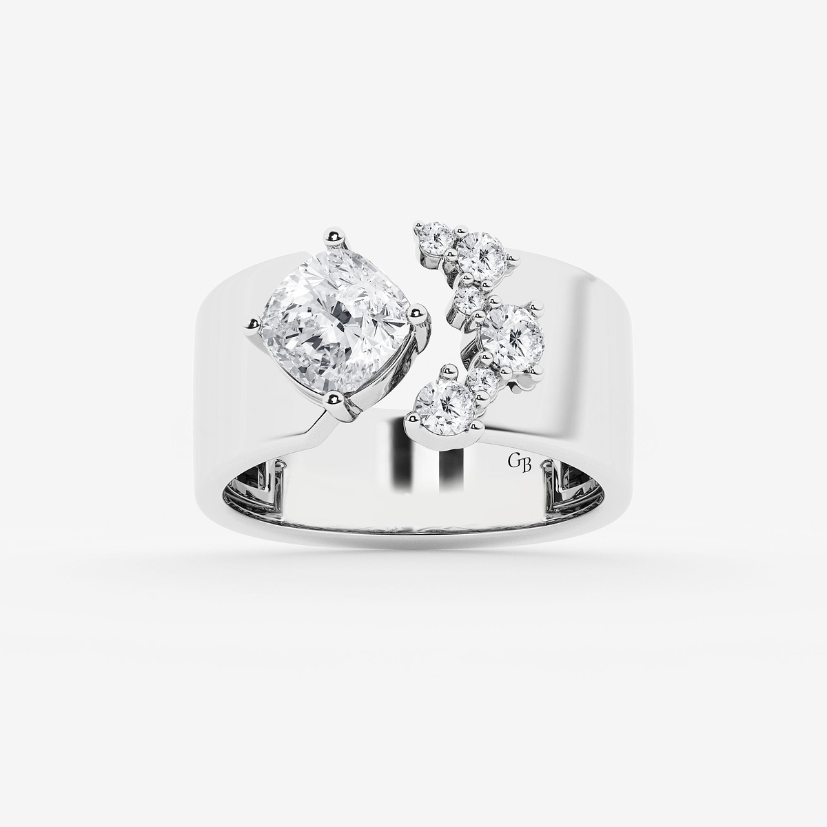 1 1/2 ctw Cushion & Round Lab Grown Diamond Cigar Band