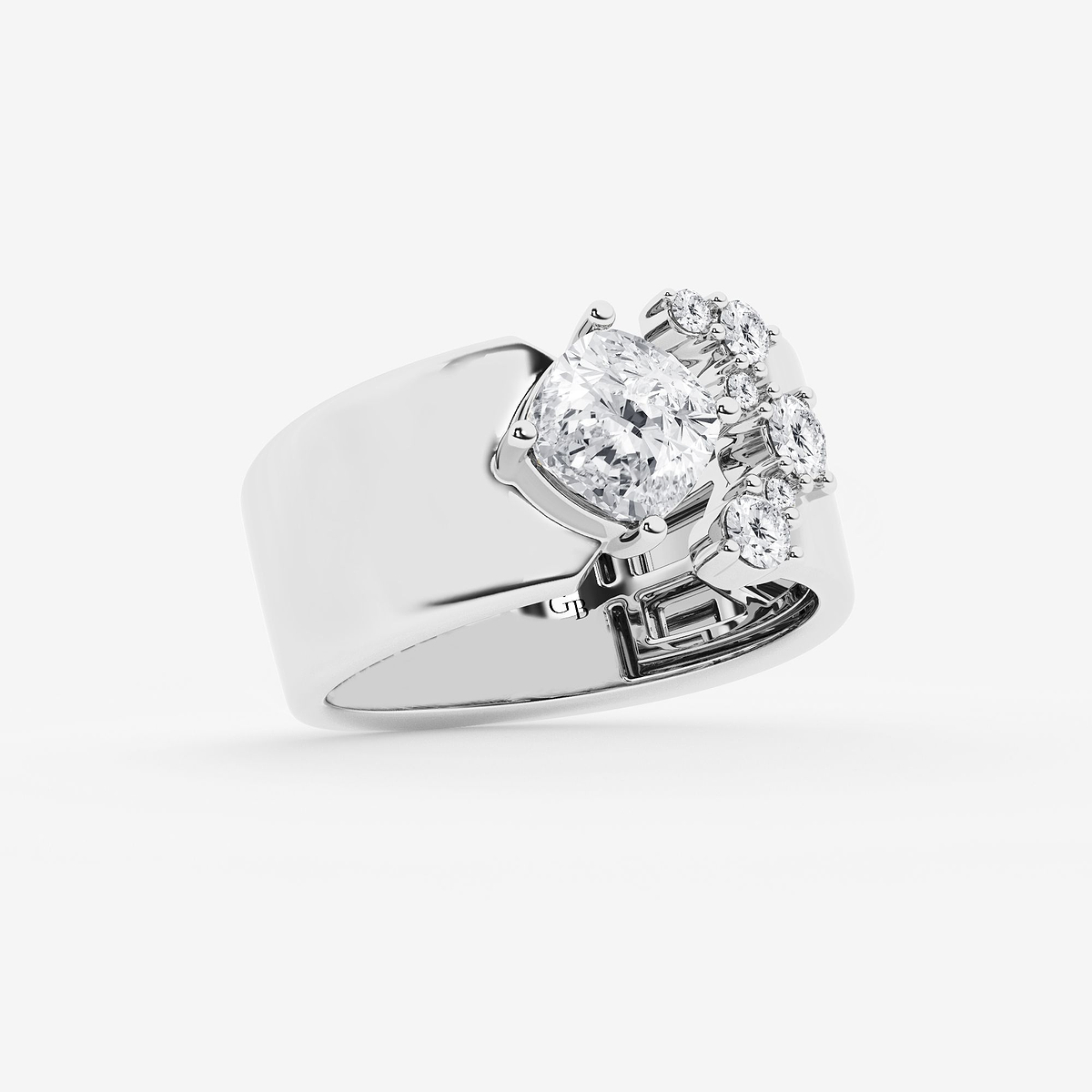 Additional Image 1 for  1 1/2 ctw Cushion & Round Lab Grown Diamond Cigar Band