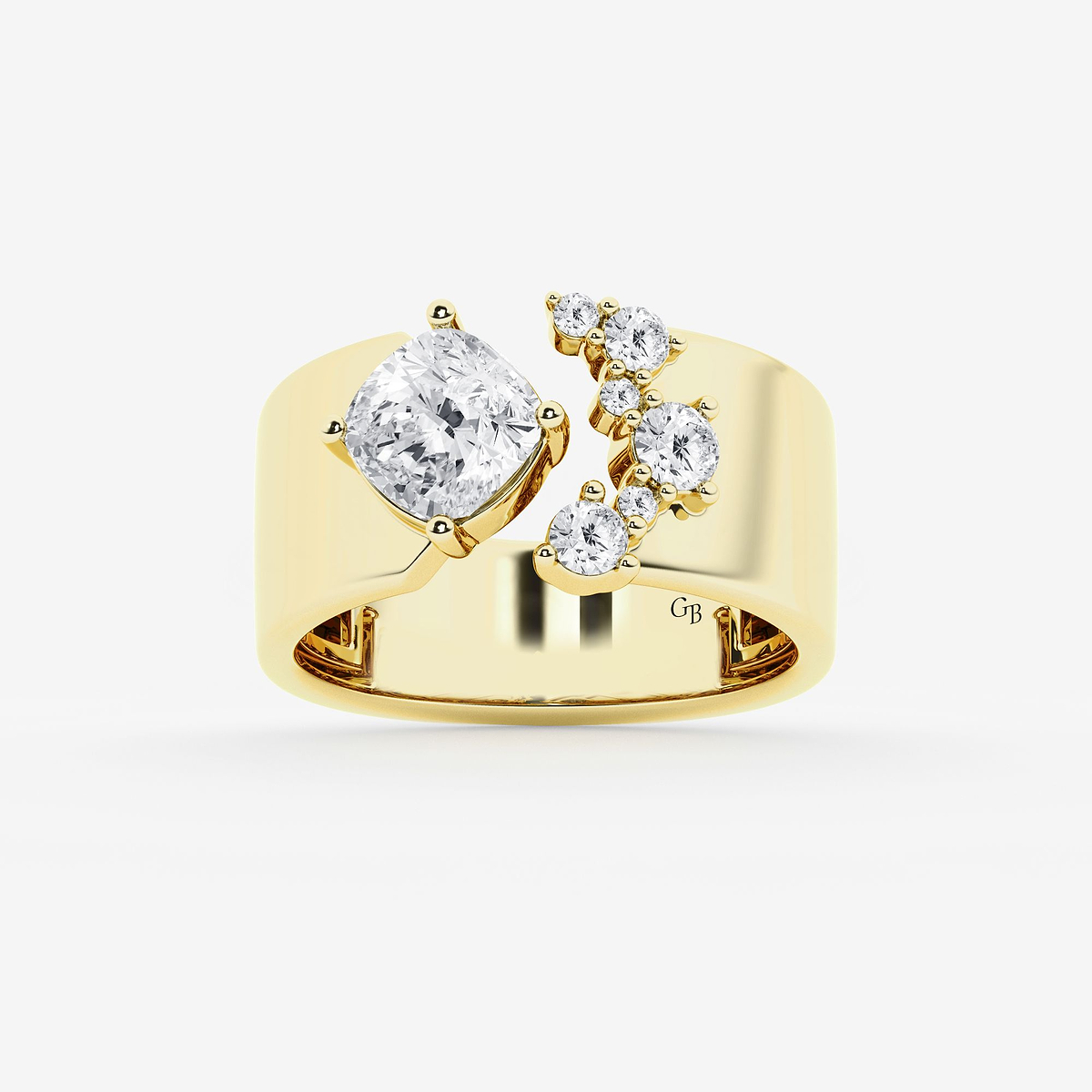 1 1/2 ctw Cushion & Round Lab Grown Diamond Cigar Band