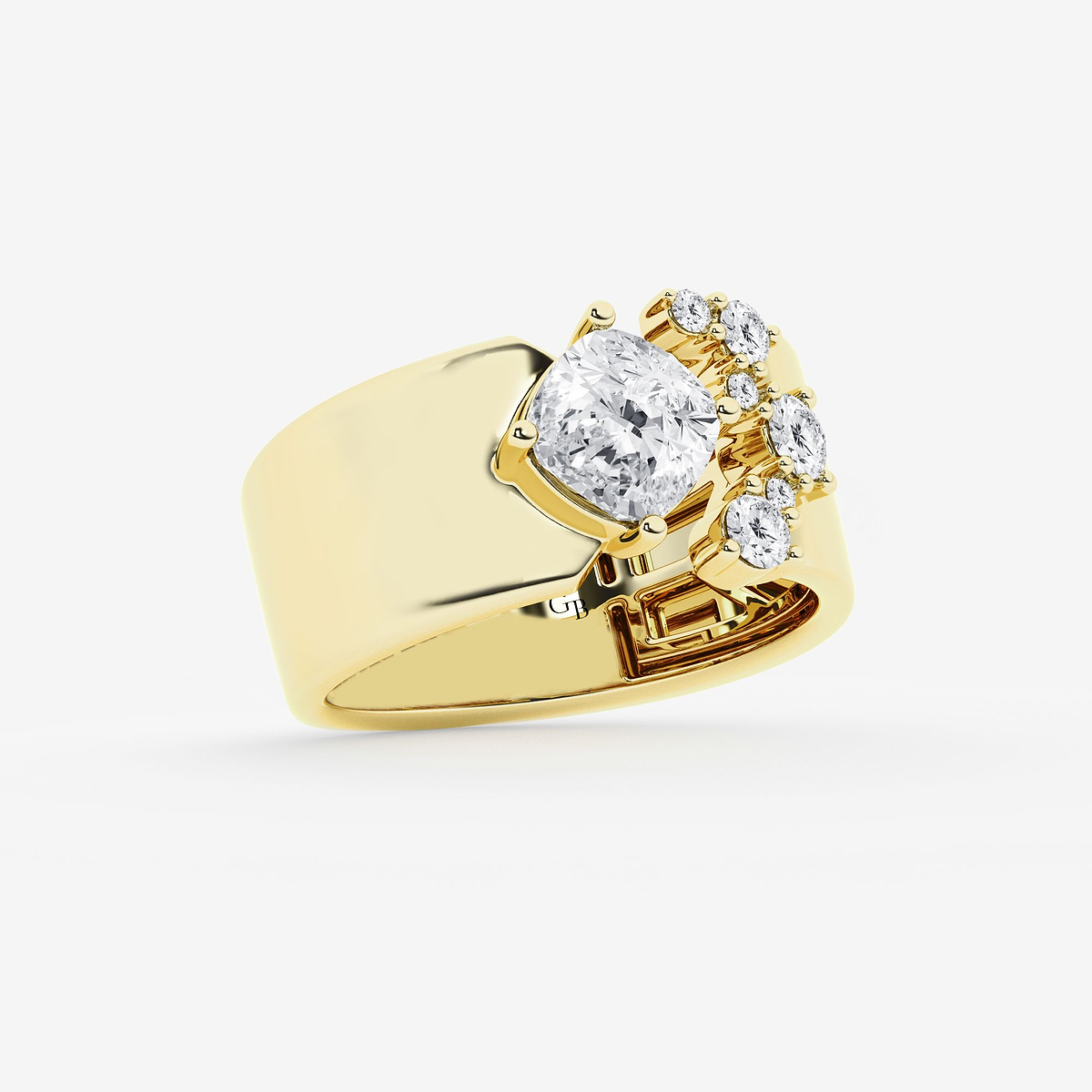 Additional Image 1 for  1 1/2 ctw Cushion & Round Lab Grown Diamond Cigar Band