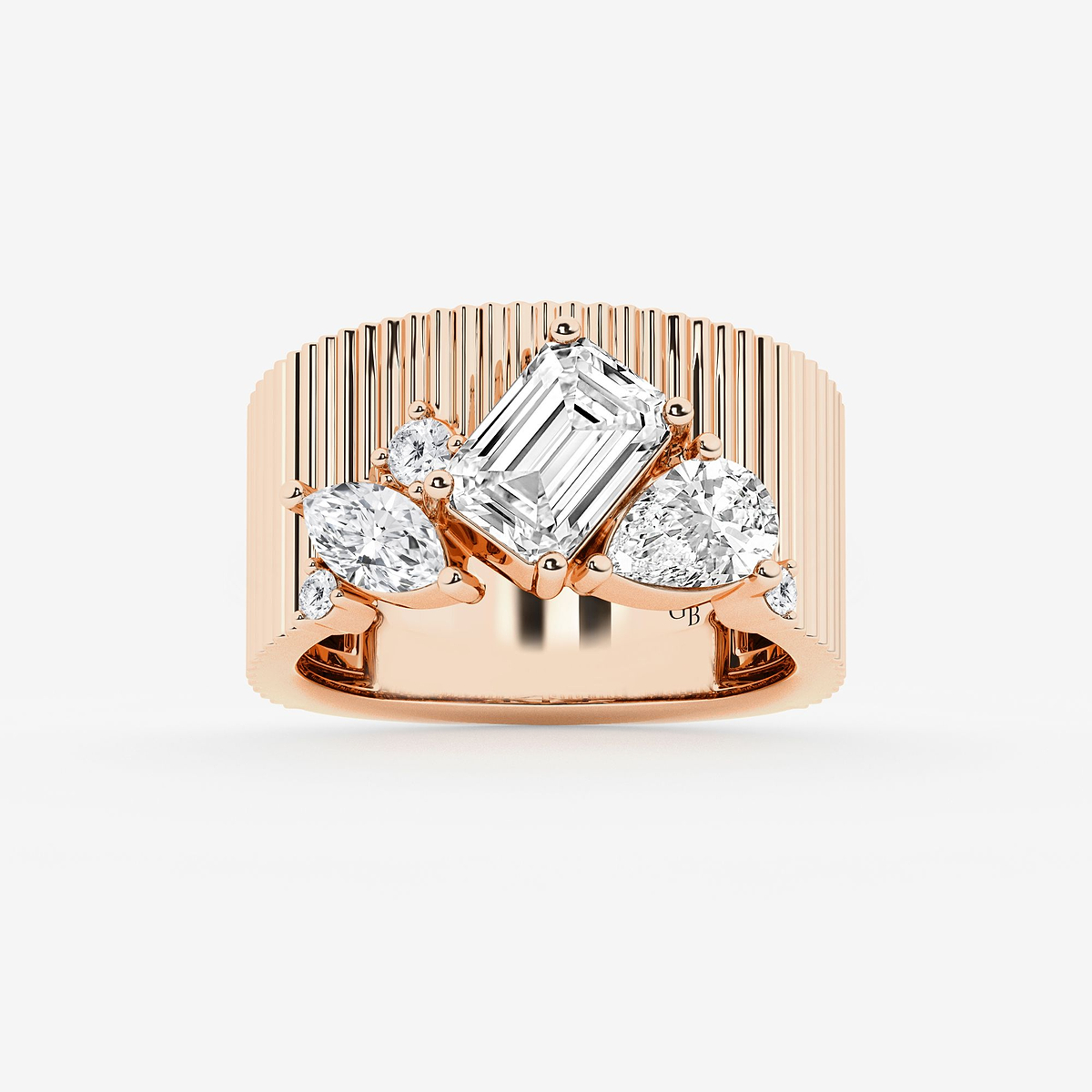 2 1/2 ctw Multi-Shape Lab Grown Diamond Corrugated Cigar Band