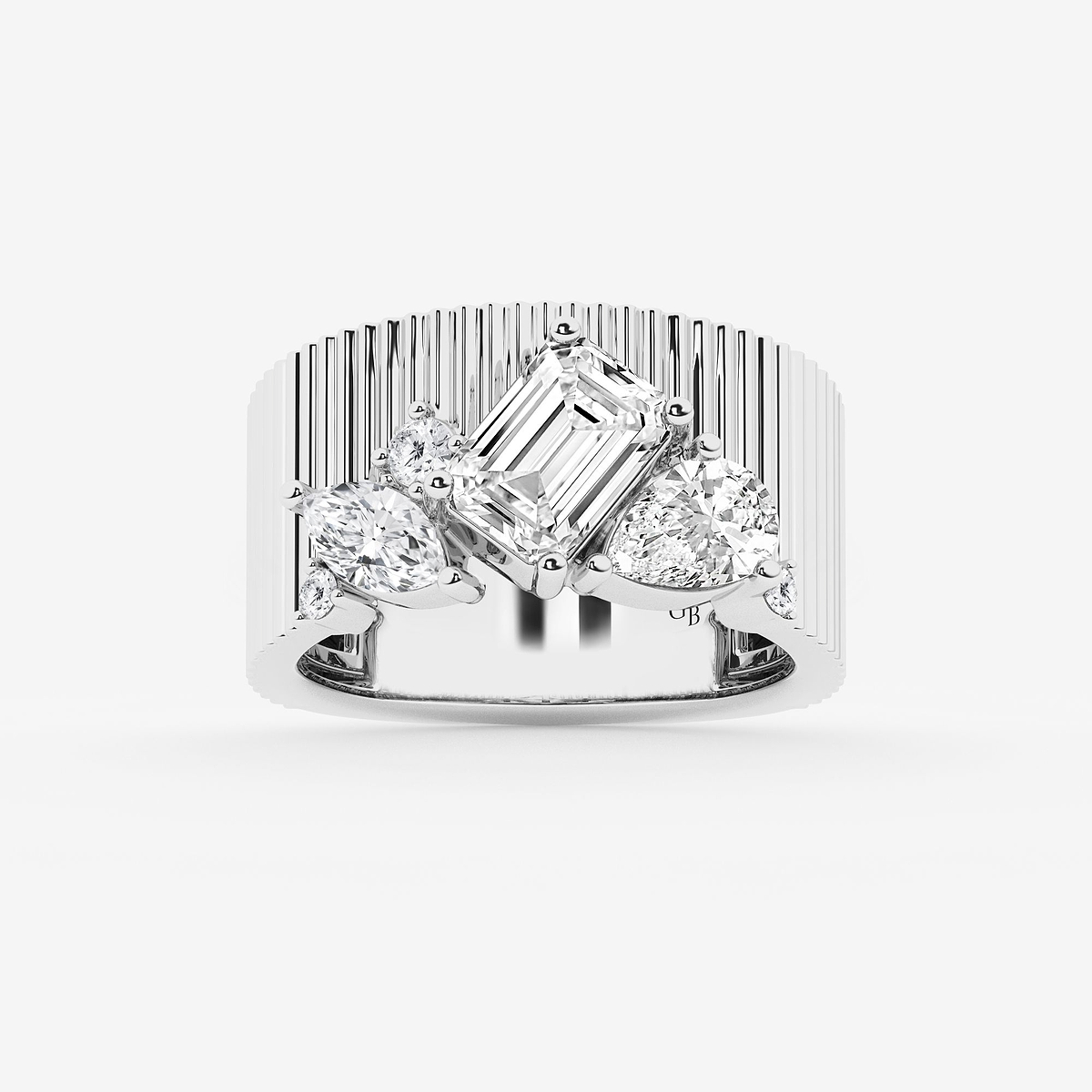 2 1/2 ctw Multi-Shape Lab Grown Diamond Corrugated Cigar Band