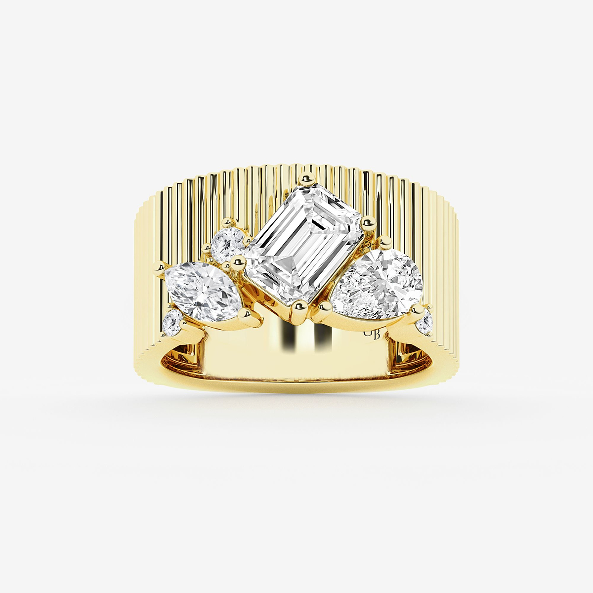 2 1/2 ctw Multi-Shape Lab Grown Diamond Corrugated Cigar Band