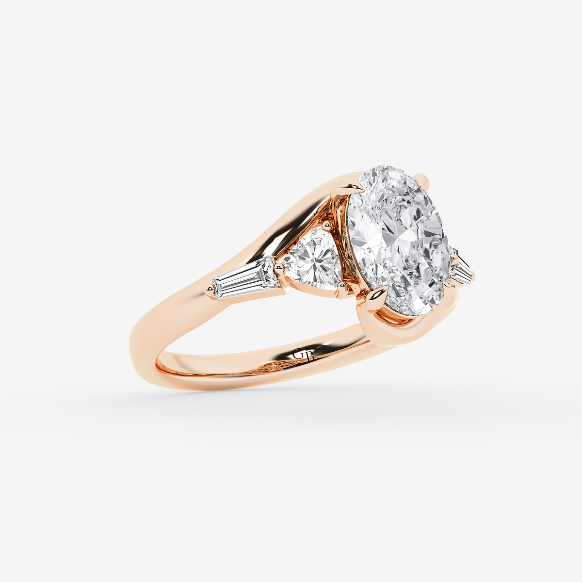 Additional Image 1 for  2 1/2 ctw Oval Lab Grown Diamond with Multi-Shape Side Stone Engagement Ring