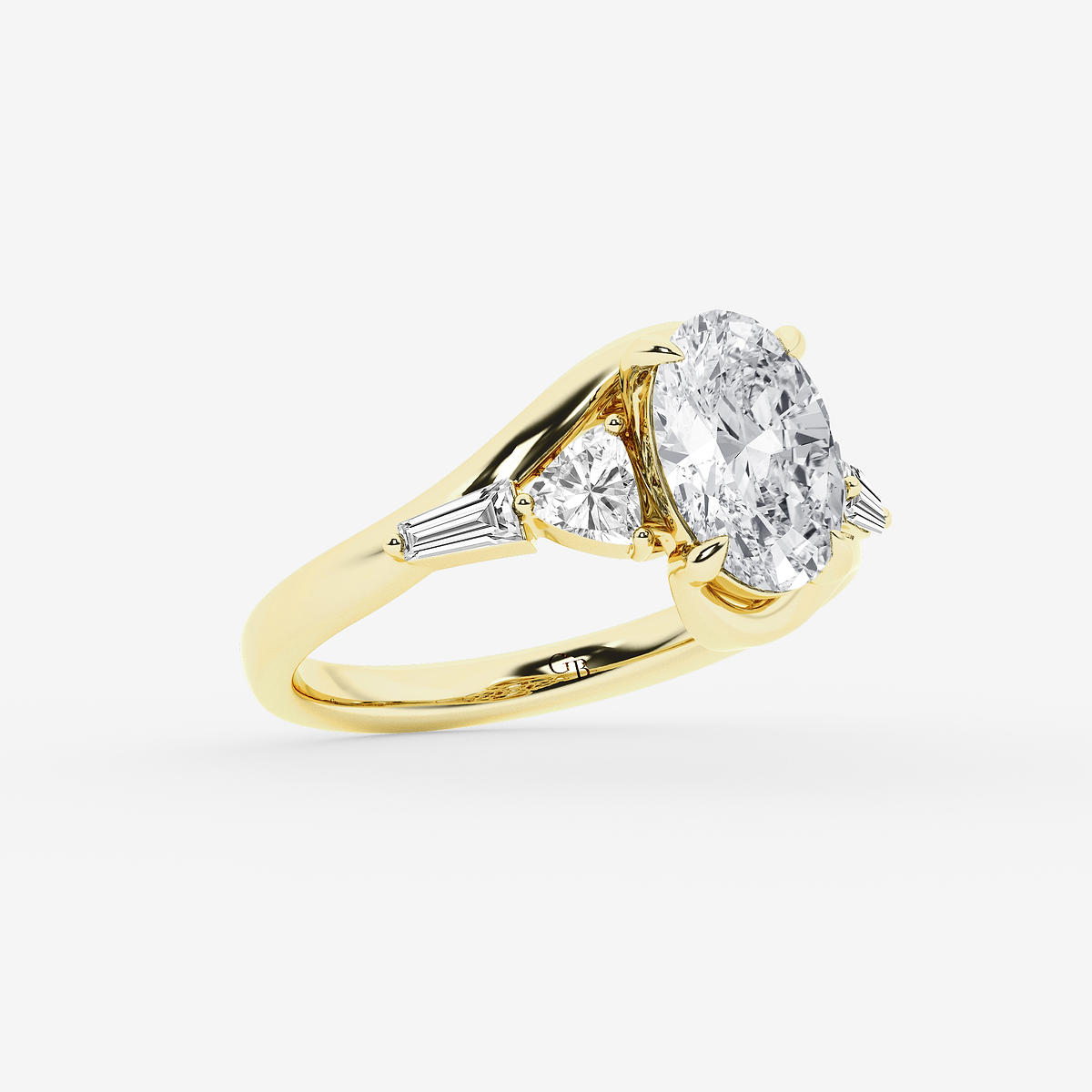 Additional Image 1 for  2 1/2 ctw Oval Lab Grown Diamond with Multi-Shape Side Stone Engagement Ring