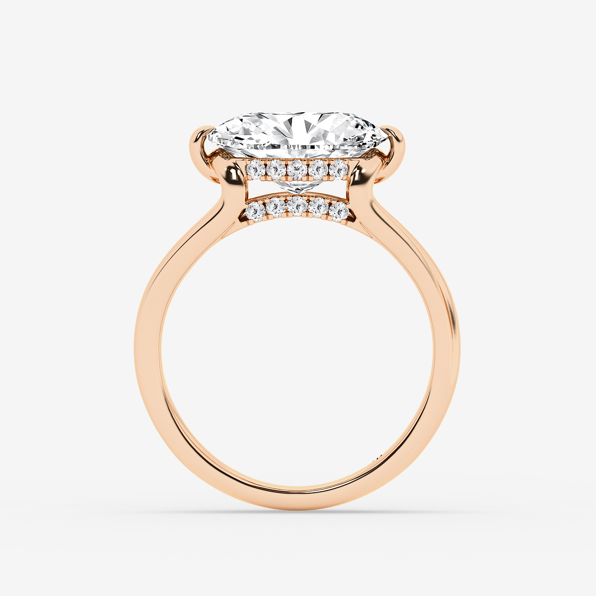 Additional Image 1 for  3 1/6 ctw Oval Lab Grown Diamond Solitaire Engagement Ring