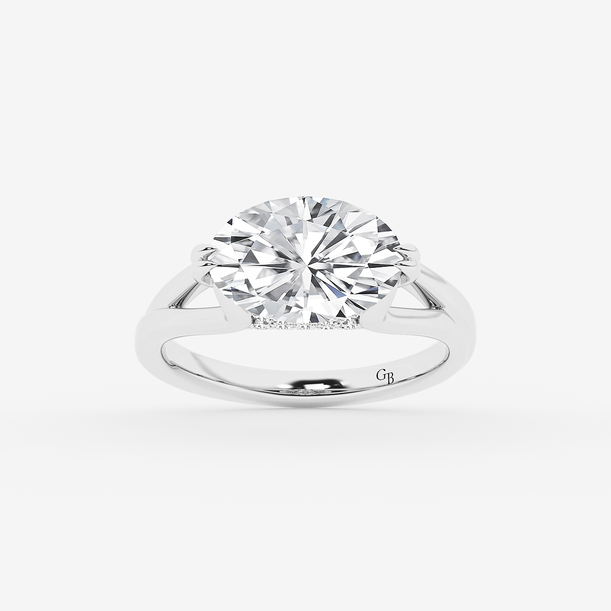 3 1/6 ctw Oval Lab Grown Diamond Solitaire Engagement Ring