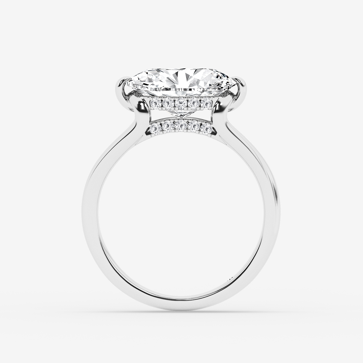 Additional Image 1 for  3 1/6 ctw Oval Lab Grown Diamond Solitaire Engagement Ring