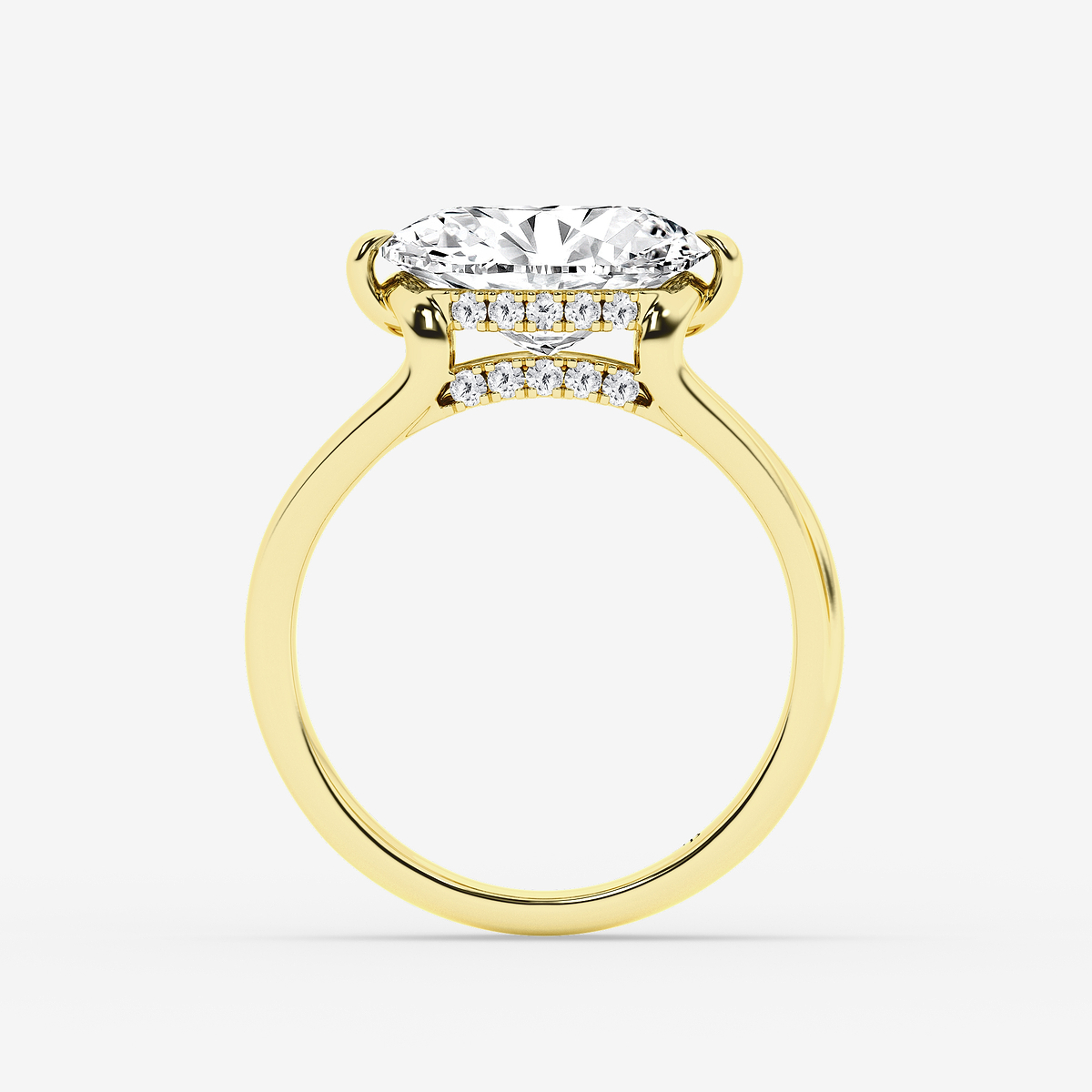 Additional Image 1 for  3 1/6 ctw Oval Lab Grown Diamond Solitaire Engagement Ring