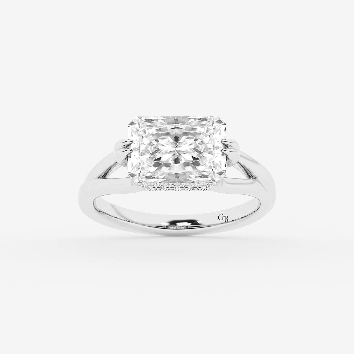 3 1/6 ctw Radiant Lab Grown Diamond Solitaire Engagement Ring