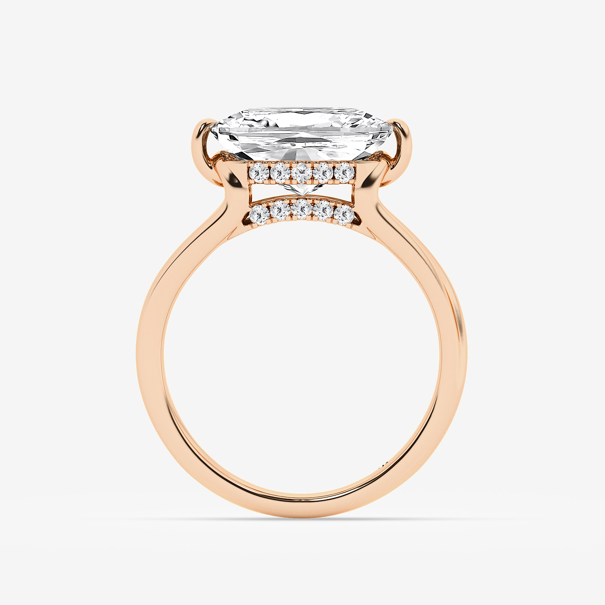 Additional Image 1 for  4 1/6 ctw Elongated Cushion Lab Grown Diamond Side Stone Engagement Ring