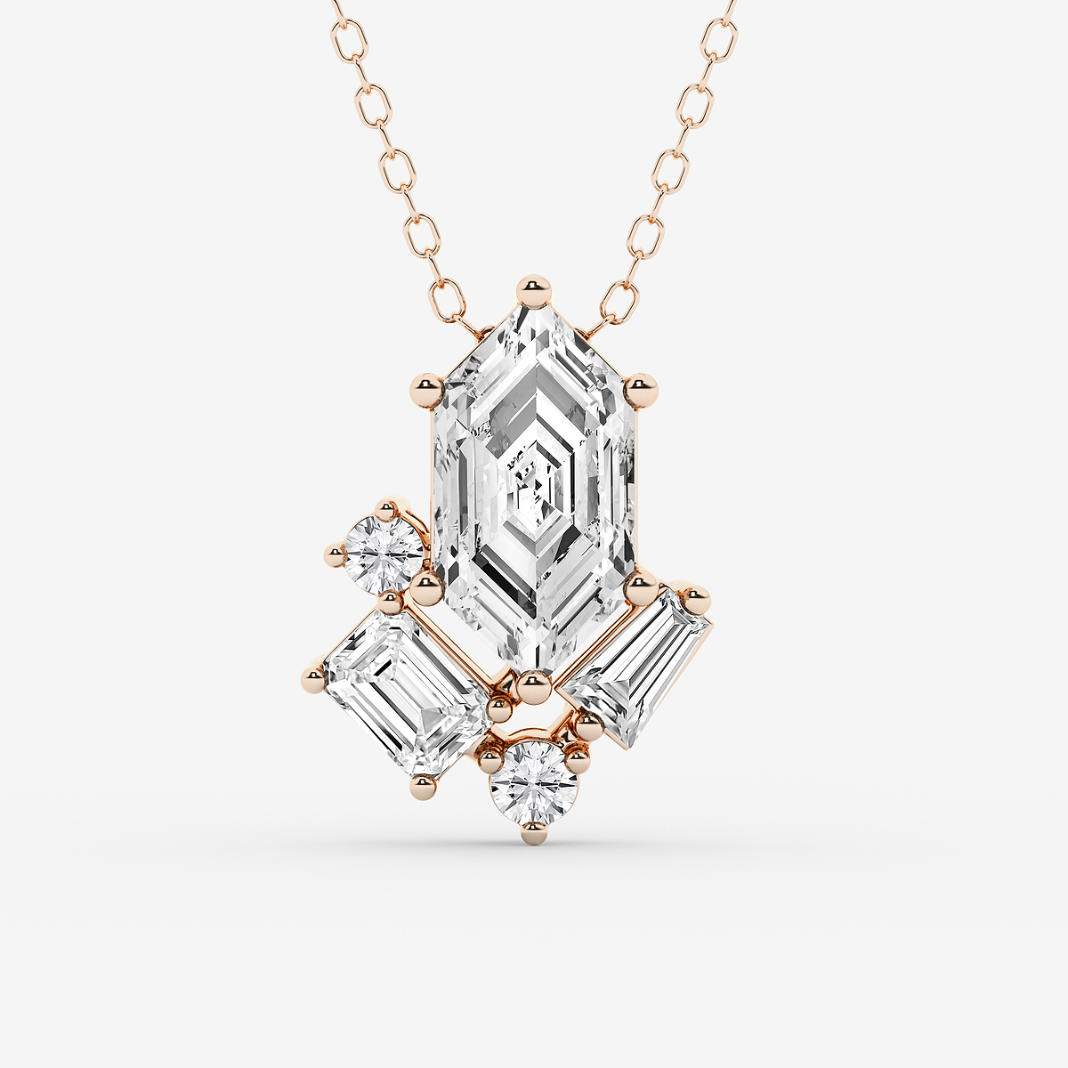 2 ctw Dutch Marquise Lab Grown Diamond Five Stone Fashion Pendant