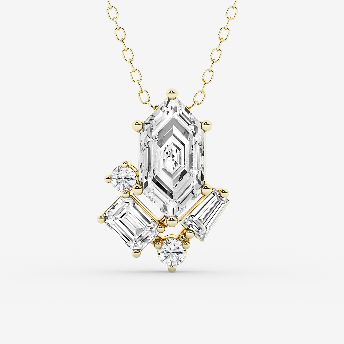 2 ctw Dutch Marquise Lab Grown Diamond Five Stone Fashion Pendant