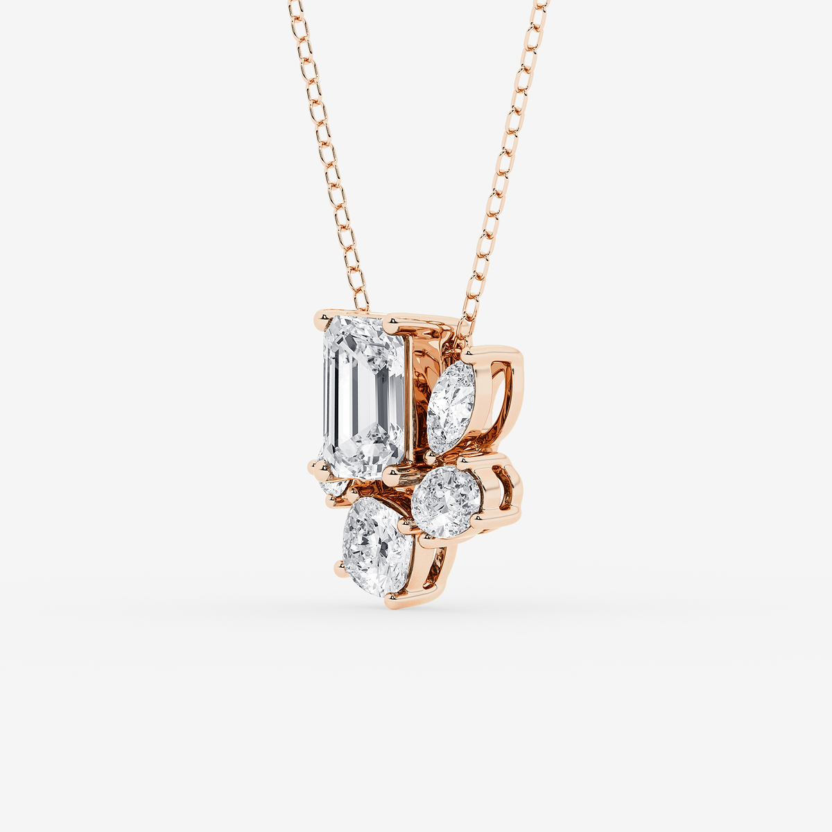 Additional Image 1 for  2 ctw Multi-Shape Lab Grown Diamond Five stone Statement Pendant