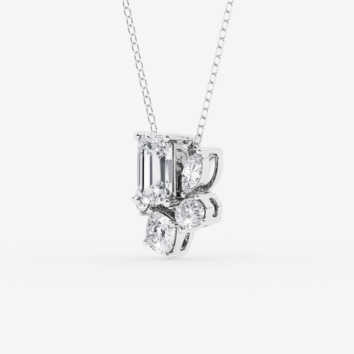 Additional Image 1 for  2 ctw Multi-Shape Lab Grown Diamond Five stone Statement Pendant