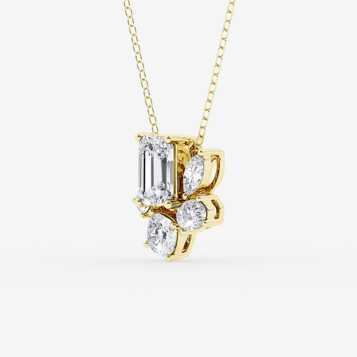 Additional Image 1 for  2 ctw Multi-Shape Lab Grown Diamond Five stone Statement Pendant