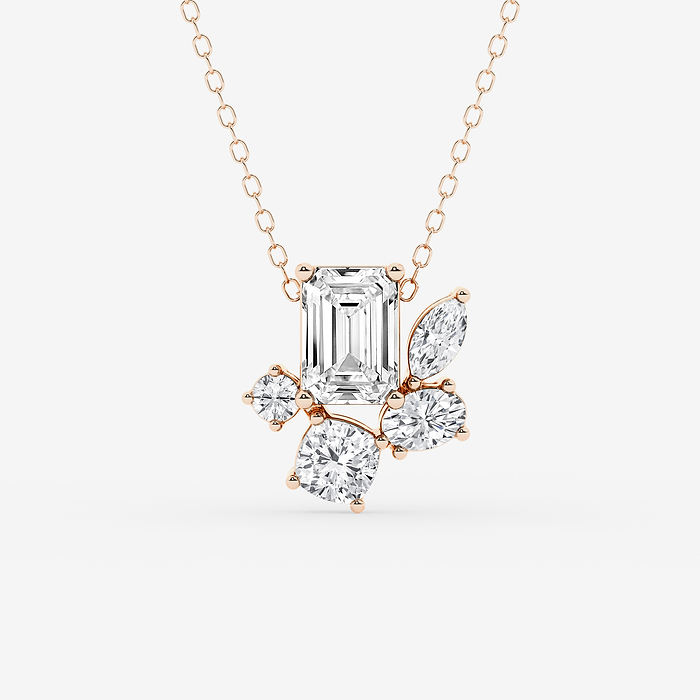 Multi-Shape Five stone Statement Pendant