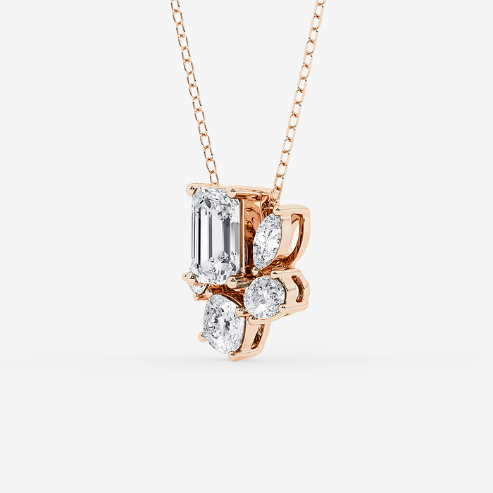 Multi-Shape Five stone Statement Pendant