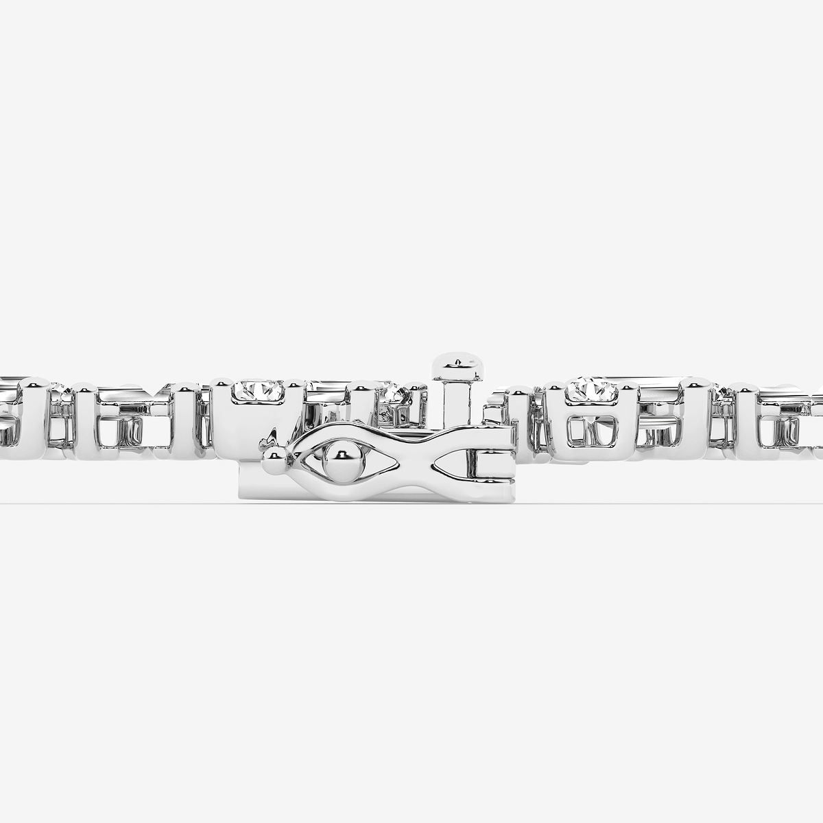 Additional Image 2 for  10 ctw Baguette and Round Lab Grown Diamond Cluster Tennis Bracelet - 7 Inches