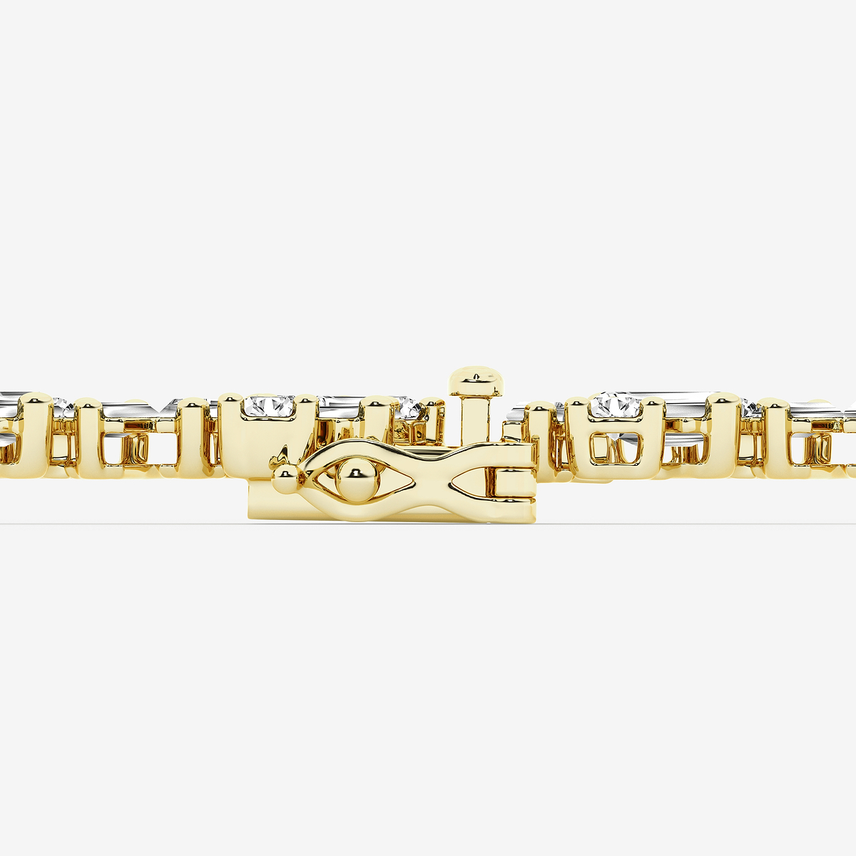 Additional Image 2 for  10 ctw Baguette and Round Lab Grown Diamond Cluster Tennis Bracelet - 7 Inches