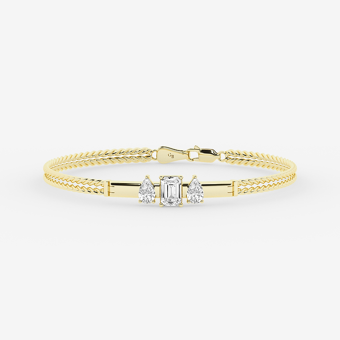 Design ID 9373 - GB Custom 2 1/15 ctw Emerald and Pear Lab Grown Diamond Fashion Bracelet