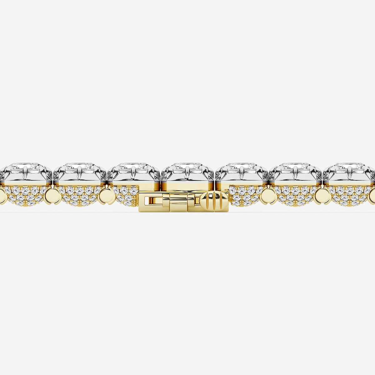 Additional Image 2 for  20 1/2 ctw Cushion Lab Grown Diamond Georgian Prong Setting Statement Bracelet - 7 Inches