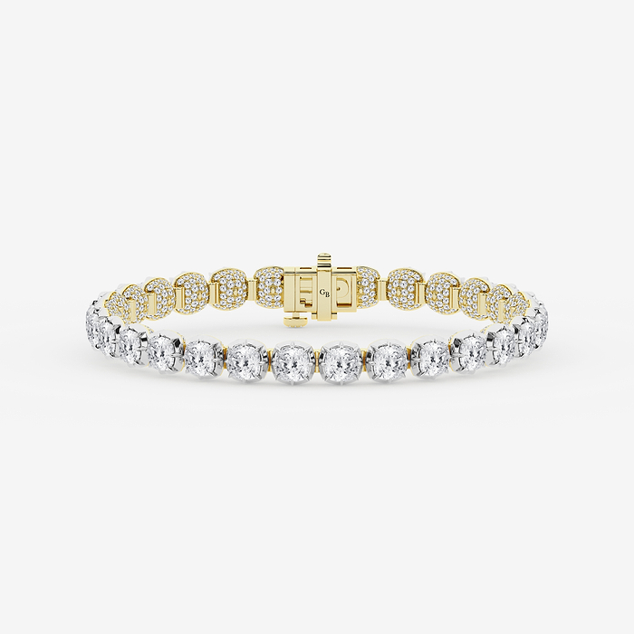 Cecilia - 20 1/2 ctw Cushion Lab Grown Diamond Georgian Prong Setting Statement Bracelet - 7 Inches