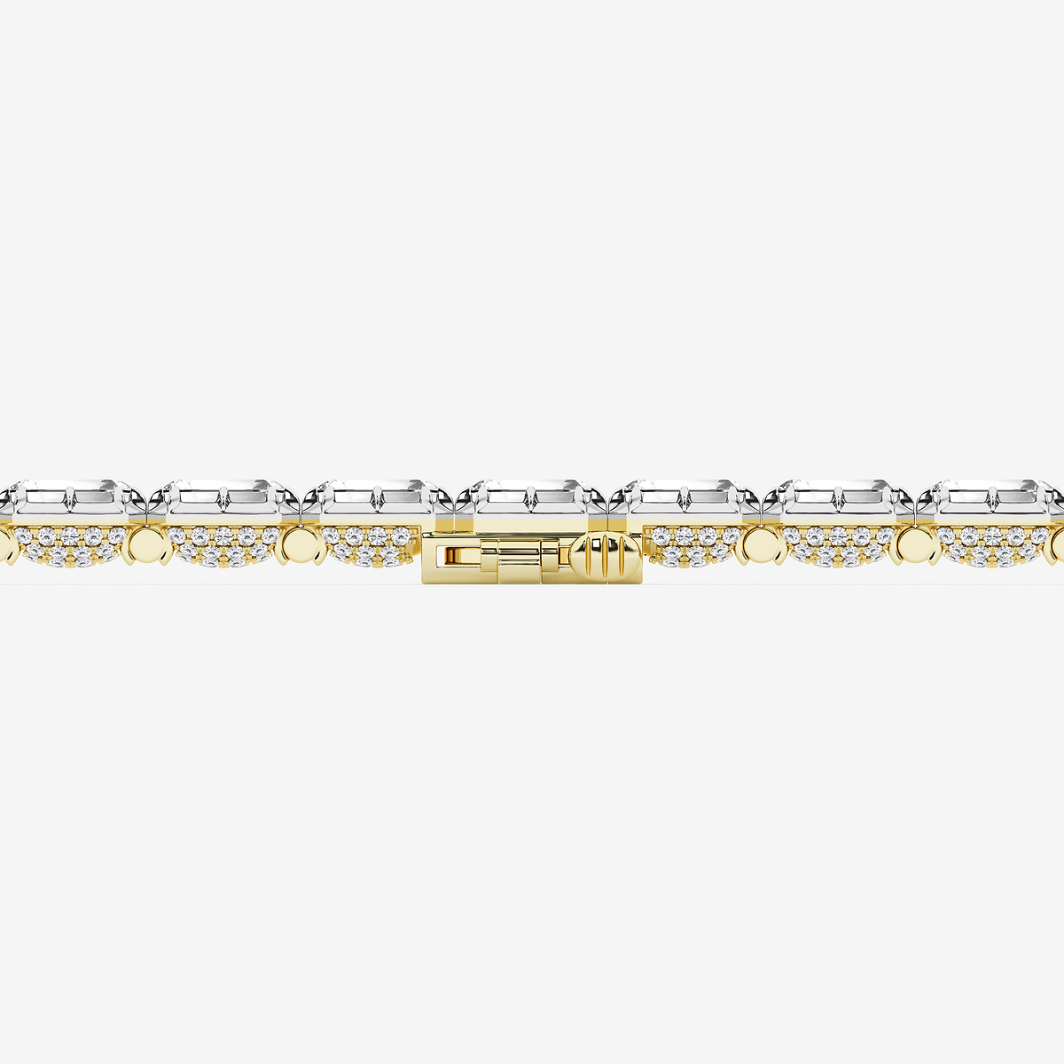 Additional Image 2 for  17 1/2 ctw Emerald Lab Grown Diamond Georgian Prong Setting Statement Bracelet - 7 Inches