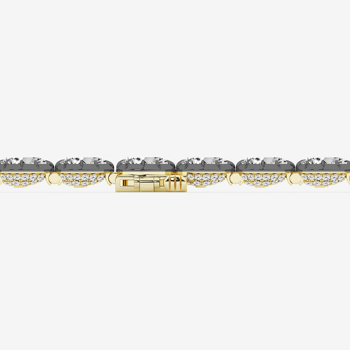 Additional Image 2 for  14 3/4 ctw Pear Lab Grown Diamond Georgian Prong Setting Statement Bracelet With Black Rhodium - 7 Inches