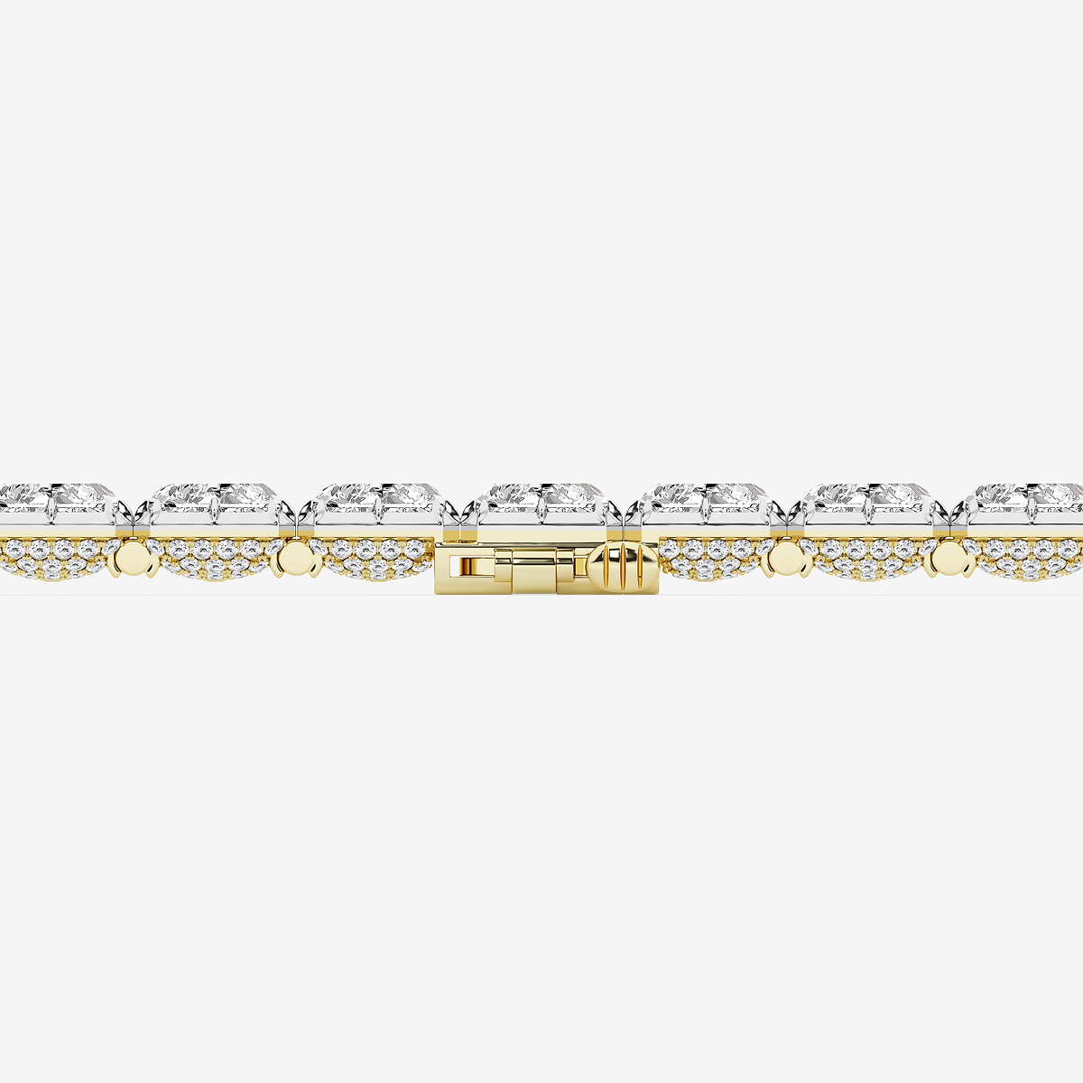 Additional Image 2 for  17 1/8 ctw Radiant Lab Grown Diamond Georgian Prong Setting Statement Bracelet - 7 Inches