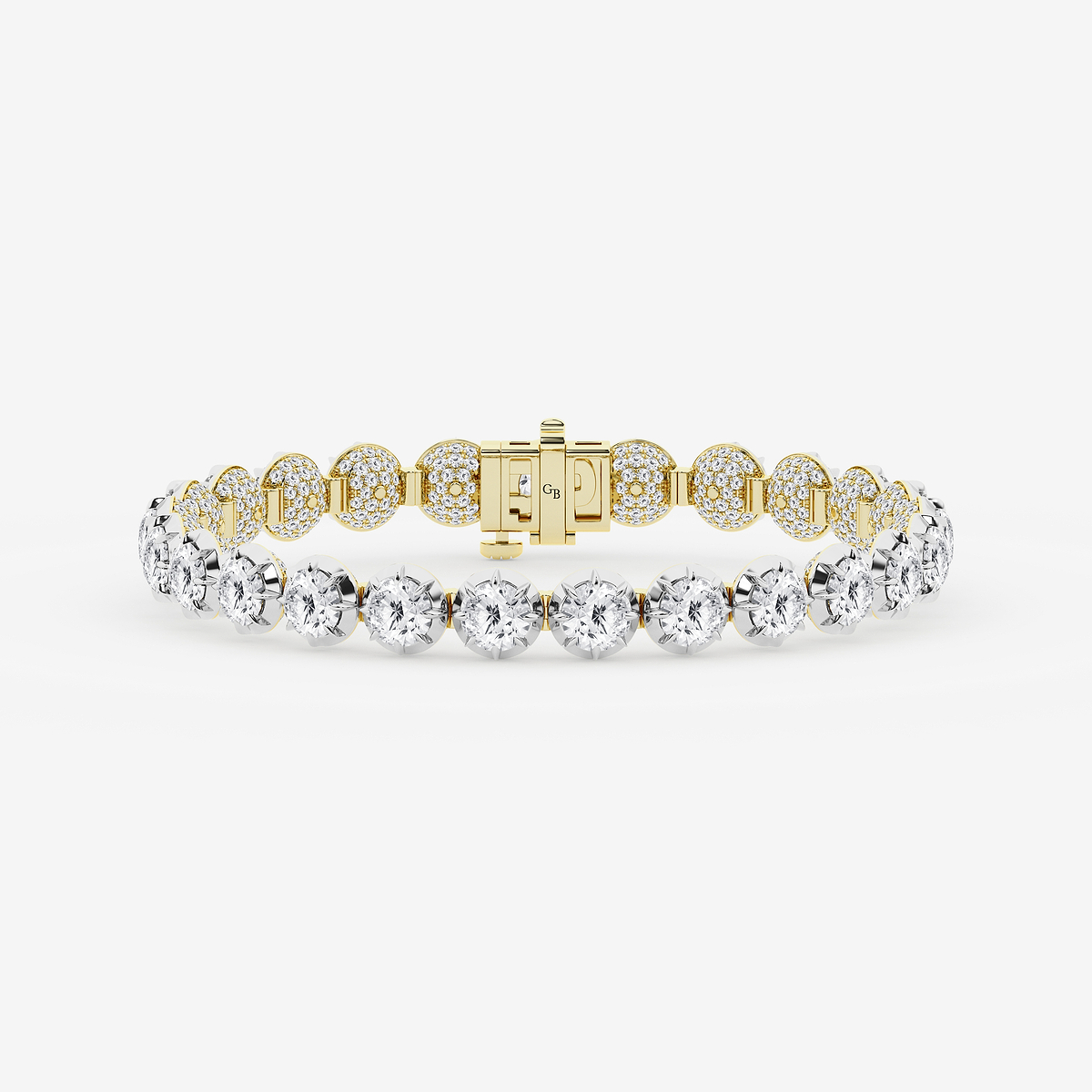 18 3/4 ctw Round Lab Grown Diamond Georgian Prong Setting Statement Bracelet - 7 Inches
