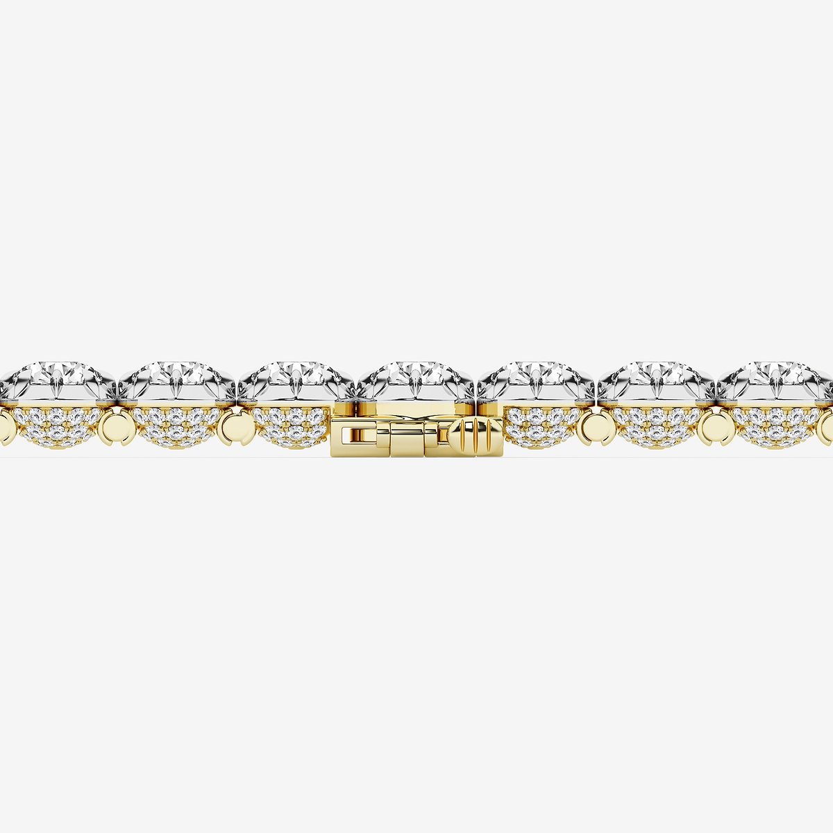 Additional Image 2 for  18 3/4 ctw Round Lab Grown Diamond Georgian Prong Setting Statement Bracelet - 7 Inches
