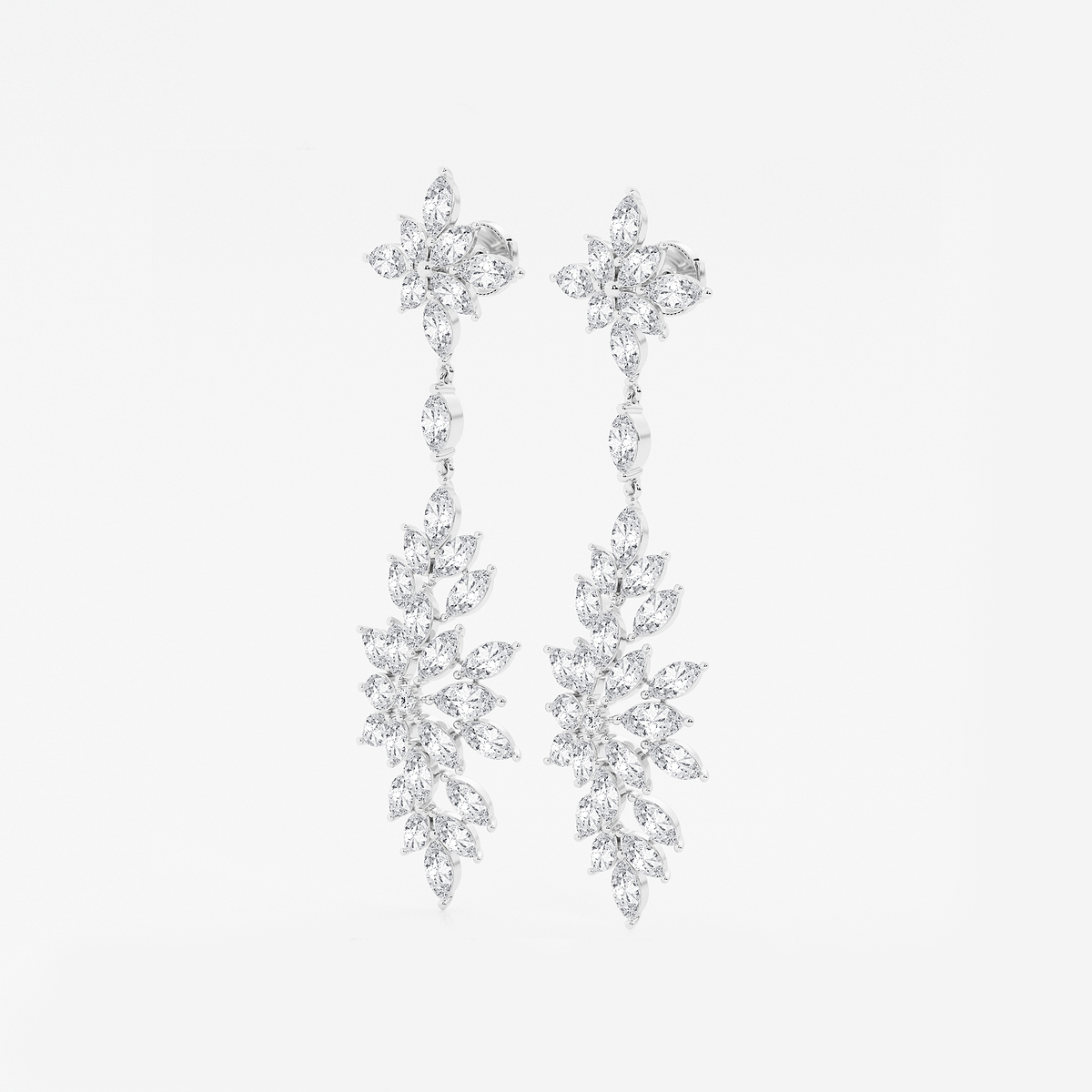Additional Image 1 for  11 3/4 ctw Marquise Lab Grown Diamond Dangle Earrings